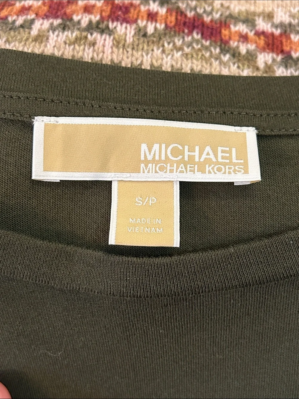 Michael Kors Sz S Women's Olive Puff Sleeve Top